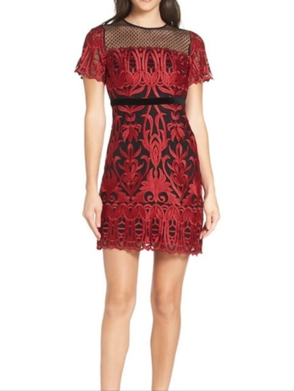 Foxiedox Whimsygoth Red Back Rosa Lynn Embroidered Dark Romantic Dress S
